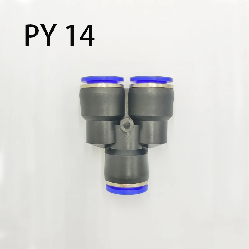 

10PCS PY 14 Pneumatic fitting connector Y type 3-way tee quick push in joint