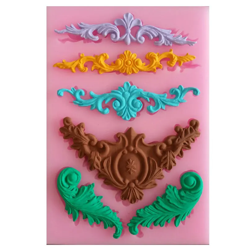 Relief Pattern Fondant Cake Silicone Mold Mousse Chocolate Cake DIY Pastry Decoration Mold