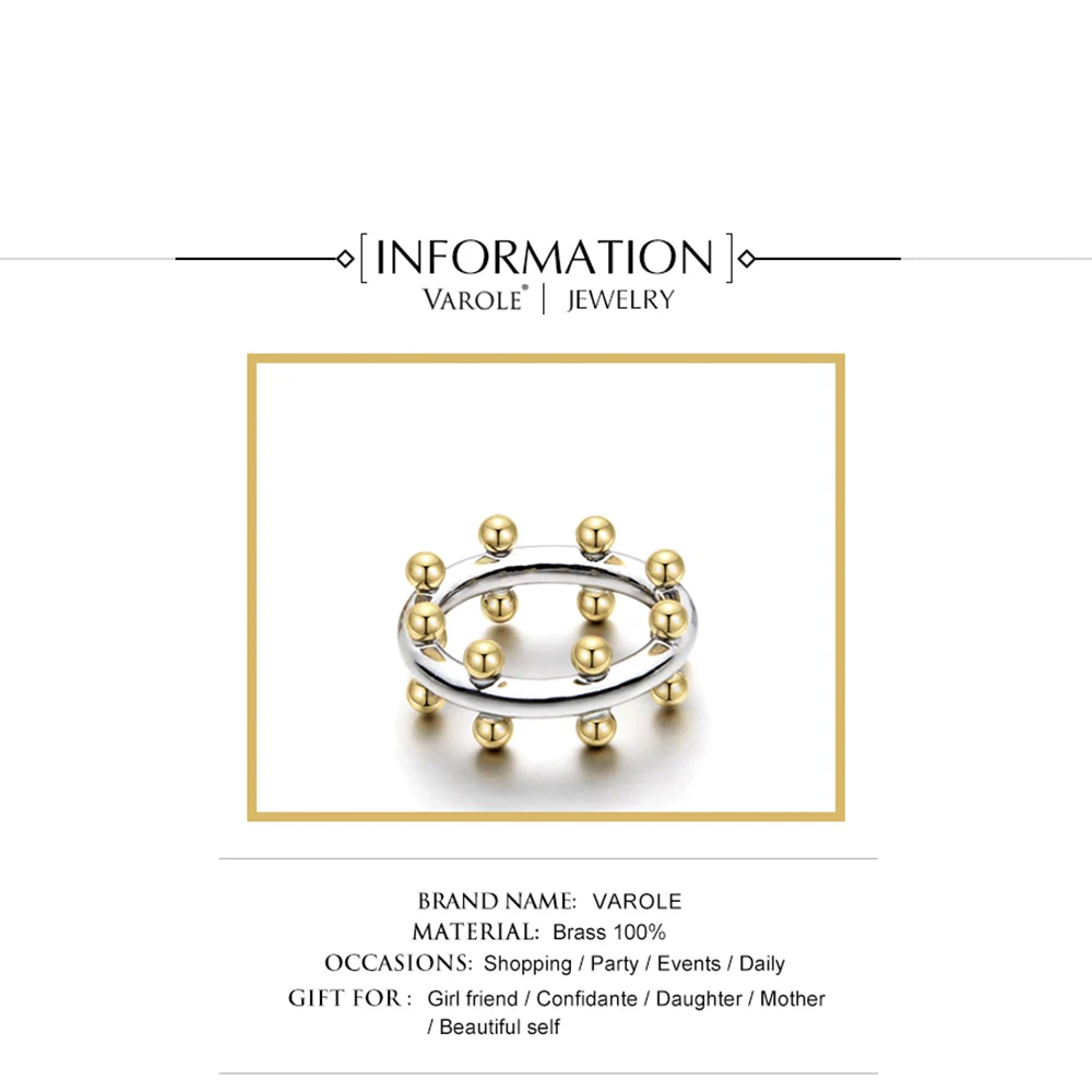 Gold Double Row Ball Midi Ring - Copper Knuckle Ring for Women