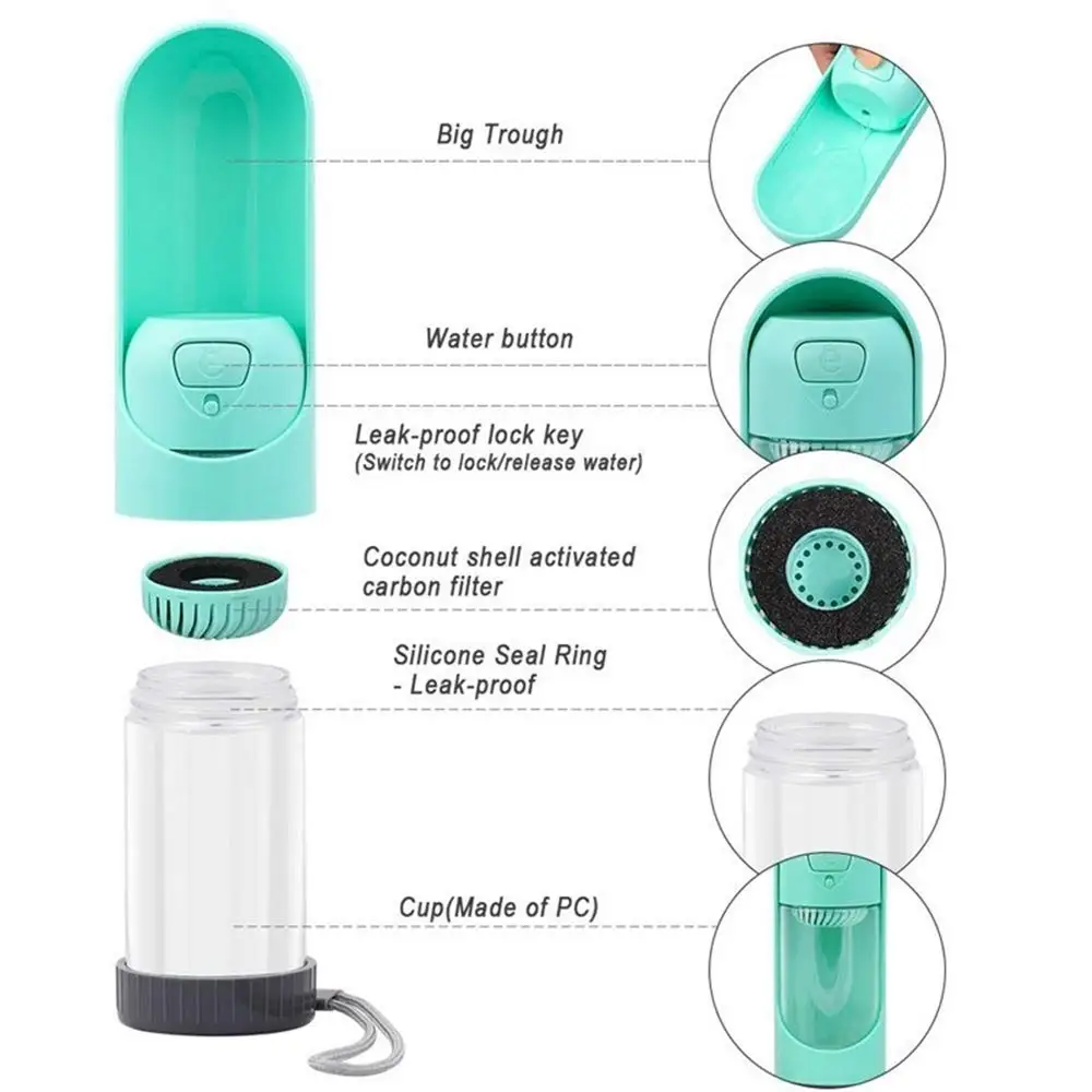 Xiaomi Hund Trinker Flasche Outdoor Tragbare Welpen Wasser Schüssel Für Kleine Große Hunde Reise Pet Trinkwasser Dispenser Fliter