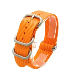 Correa de reloj de nailon Nato, correa de reloj de acero inoxidable, hebilla de 5 anillos, correa de reloj de tela tejida, 18mm, 20mm, 22mm, 24mm