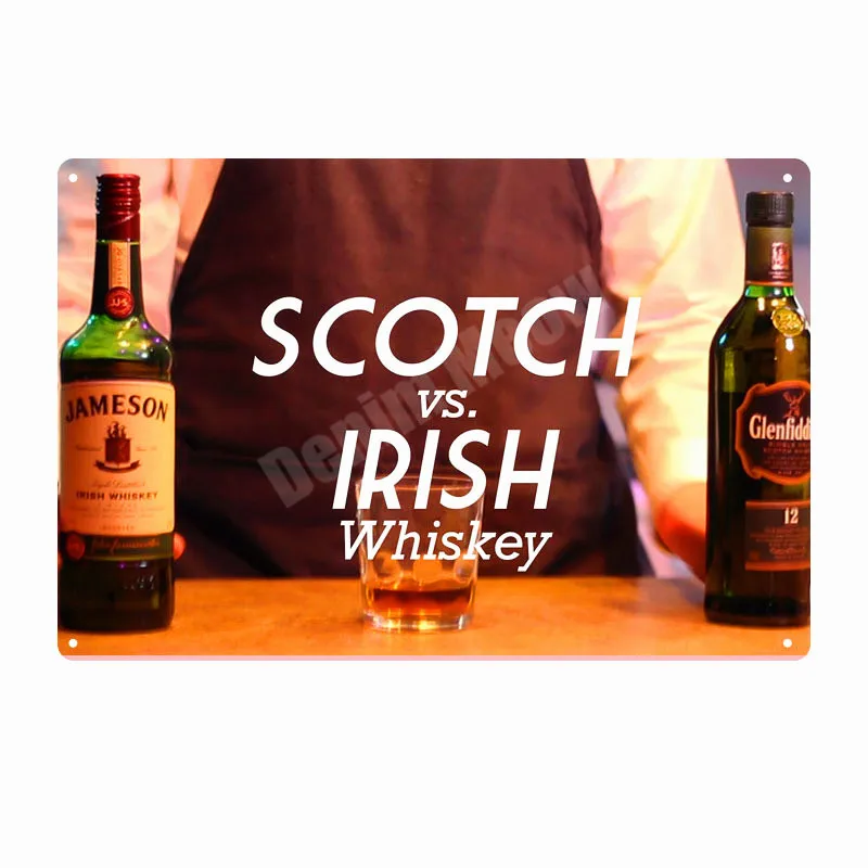 Irish Whiskey Plaque Vintage Metal Tin Signs Pub Bar Club Home Decoration Cold Beer Wall Posters Ginger Ale Art Painting ZSS57