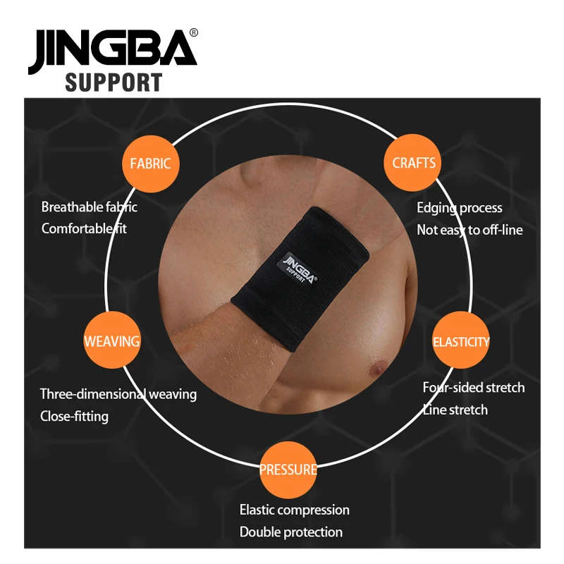 JINGBA SUPPORTO 1PCS nylon Elastico Wristband Supporto Per Il Fitness Supporto Per Polso Equipaggiamento Protettivo da polso uomini di fascia Tennis