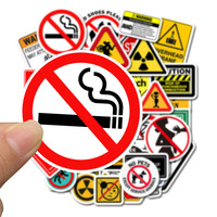 10/30/50PCS Warning Stickers Danger Banning Signs Reminder DIY Toys Case Laptop Luggage Snowboard Car Decals Graffiti Sticker F5