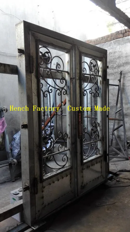 Shanghai Hench Brand China Factory 100% custom made sale Australia fiberglass doors with wrought iron