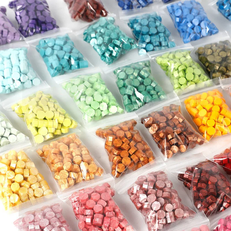 100Pcs Retro Octagon Sealing Wax Stamp Beads for Vintage Craft Envelope Wedding Wax Seal Making Tools