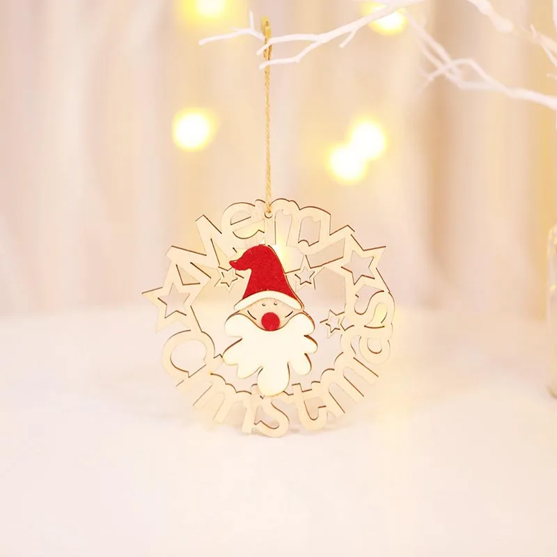 Christmas Decoration Color Wooden Pendant Hollowed Out Letter Listing Children's Gifts Home Christmas Tree Pendant Decoration