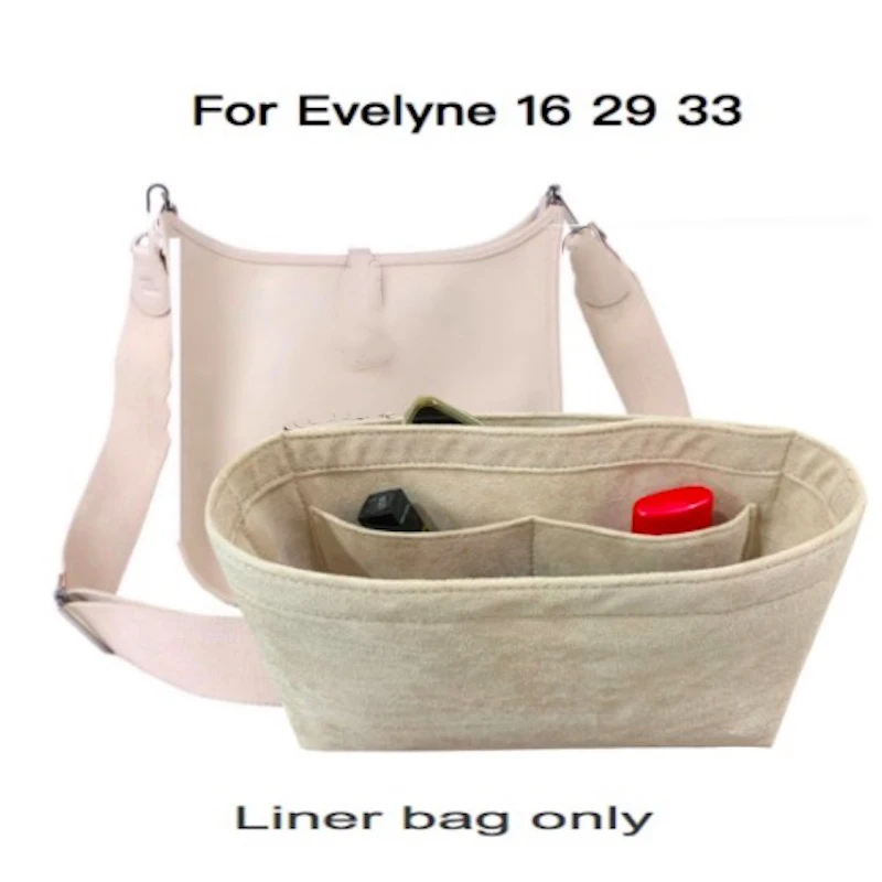 For Evelyne 16 29 33 organizer Bag Tote Inner purse insert bag shaper- Premium Velvet Very Feeling Fabric(Handmade/20 Colors)