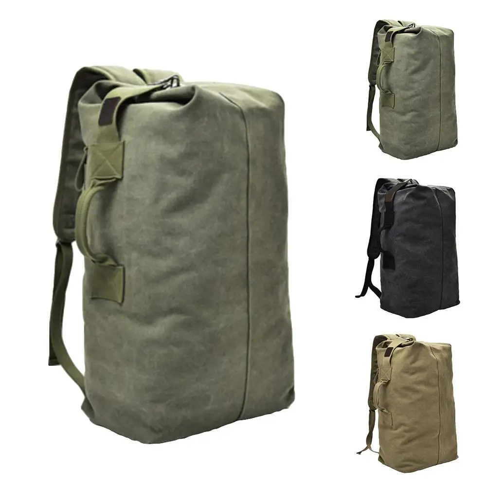 Fashion Outdoor Travel Luggage Army Bag Portable Men Solid Color Canvas Backpack Large Capacity Sport Rucksack рюкзак мужской