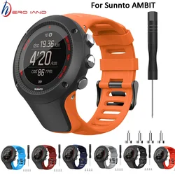 Correa de goma para reloj SUUNTO Ambit 1, 2, 3, 2R, 2S de 24mm para hombre, pulsera con tornillos y destornillador, accesorios para reloj