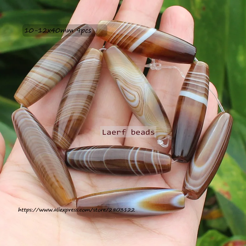 Natural Botswana Onyx sardonyx Agates Stone Beads DIY Rice Tube Loose Spacer Beads ,For DIY Jewelry Making !