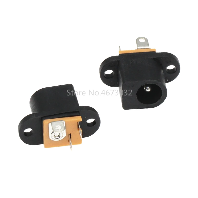 10Pcs DC017 DC Female Power Socket 5.5mm*2.1mm With Ear Screw Hole dc-017 DC Socket Adapter Connector Jack