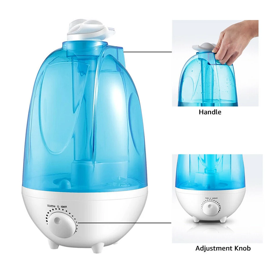 4000ML Ultrasonic Air Humidifier Double Sprayers Big Mist Volume Fog Mist Maker Essential Oil Diffuser For Home Office Baby Room