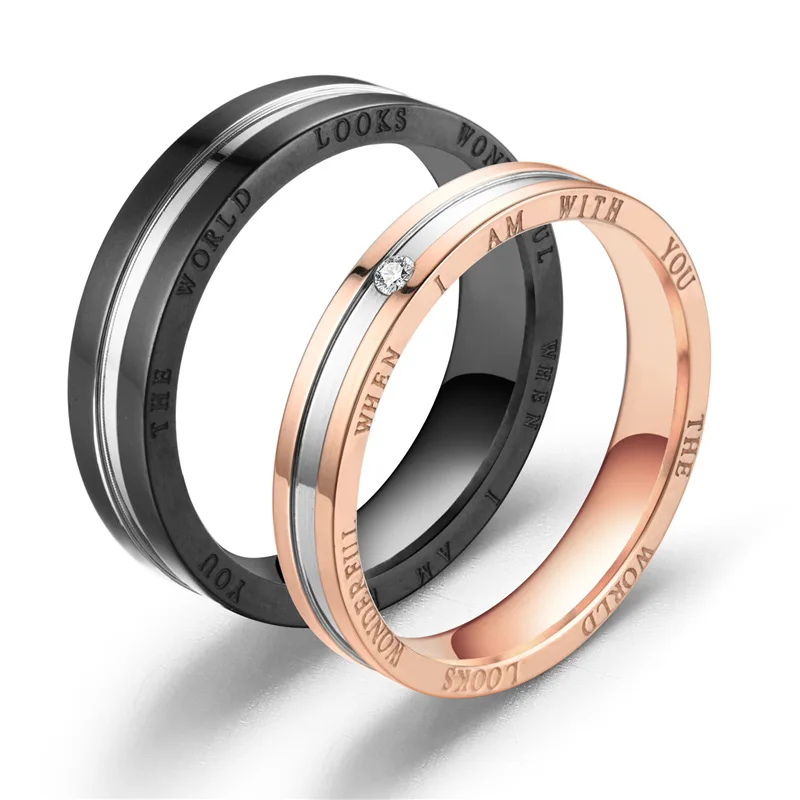 Fashion personality titanium steel ring couple jewelry trend wild men and women couple ring wedding gift