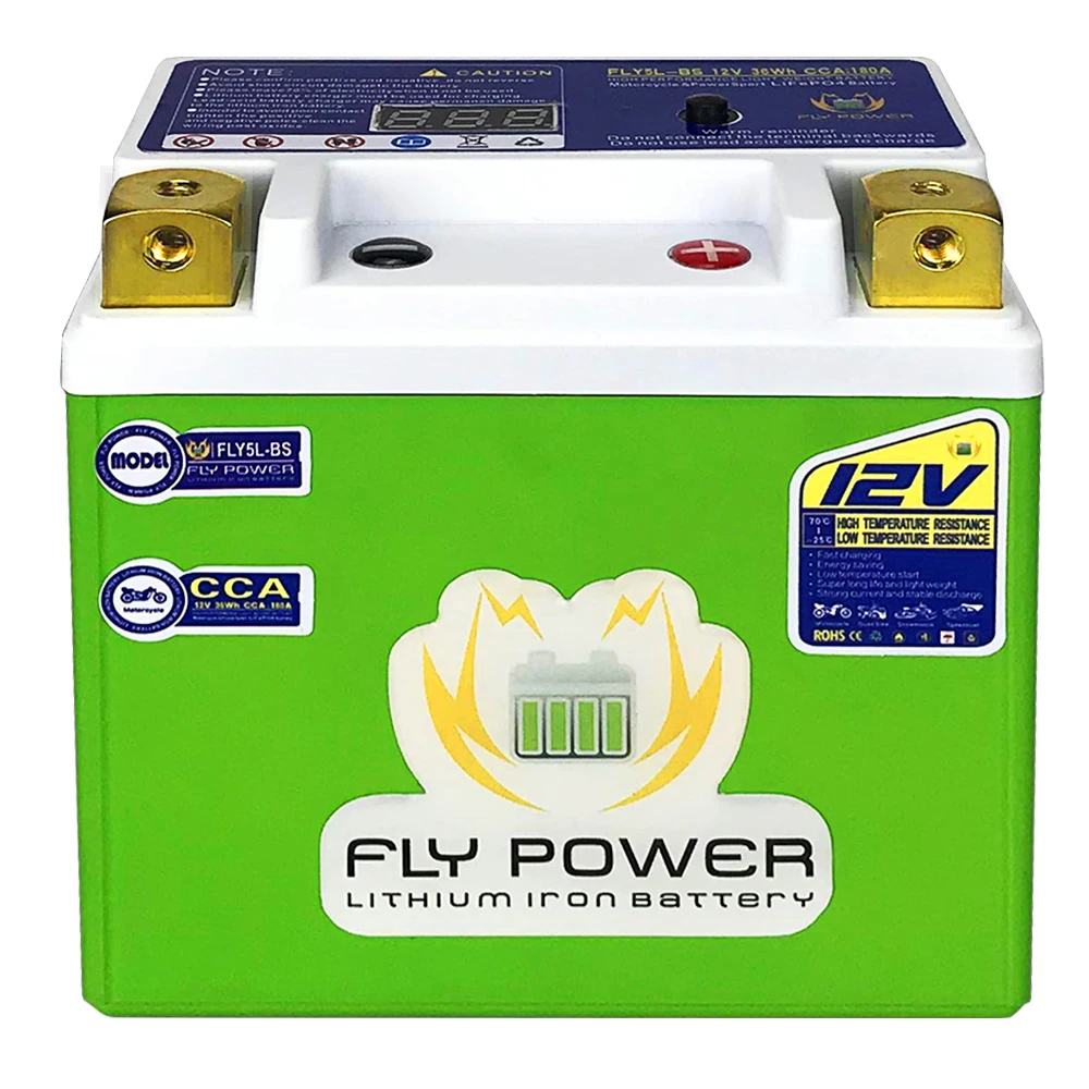 FLYPOWER 12.8V 2Ah 3Ah 4Ah 6Ah 8Ah 9Ah 12Ah 16Ah CCA 160A 180A 260A 350A 420A 420A 480A 520A rozrusznik motocyklowy bateria z systemem BMS