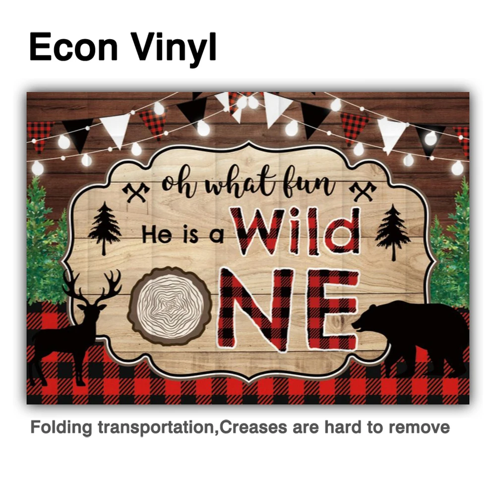 Funnytree 야생 1 년 아기 생일 1 파티 배경 숲 격자 모험 나무 동물 배너 Photozone 배경