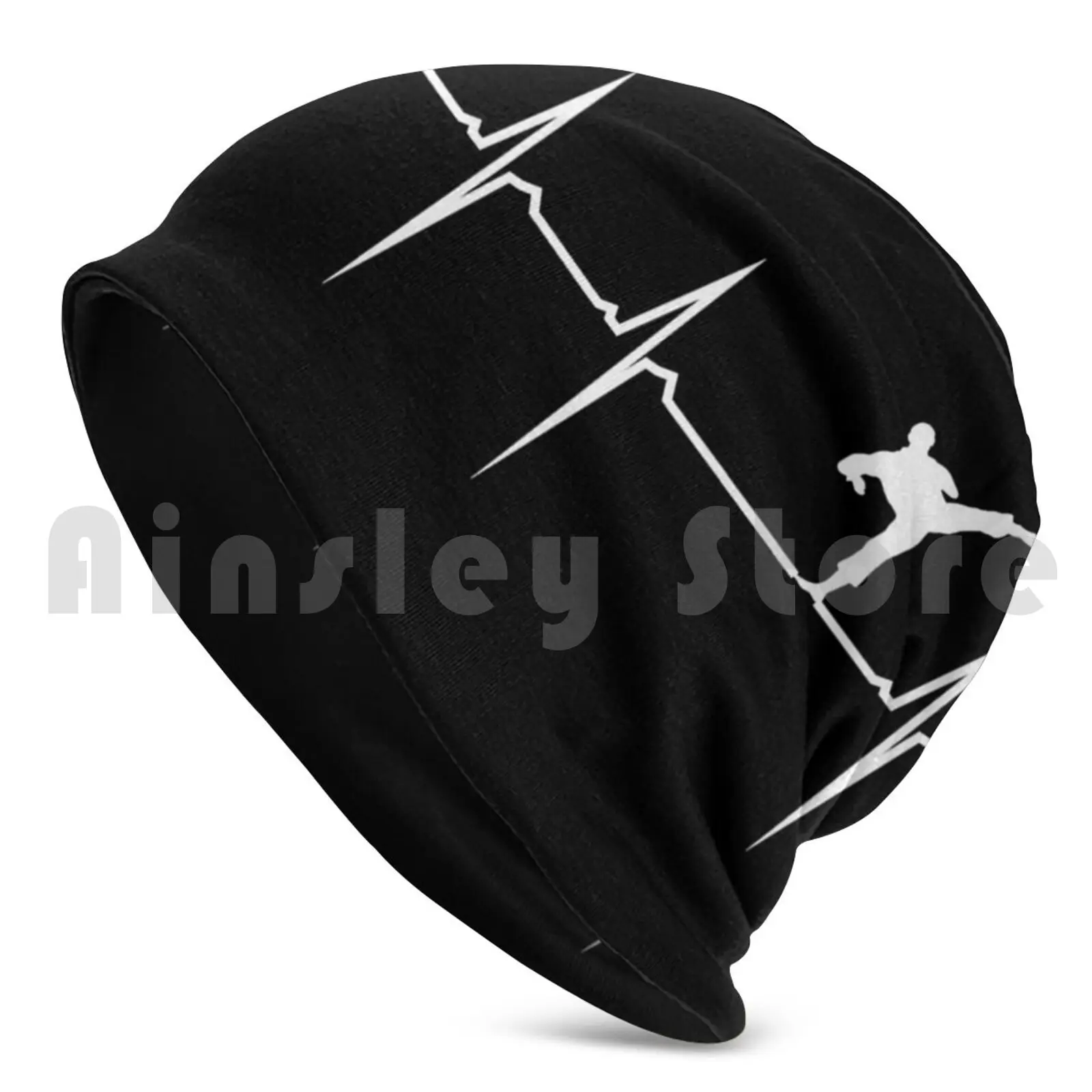 Heartbeat Fighting Beanies Pullover Cap Comfortable Kickboxing Martial Arts Heartbeat Ecg Ekg Electro Cardiogram