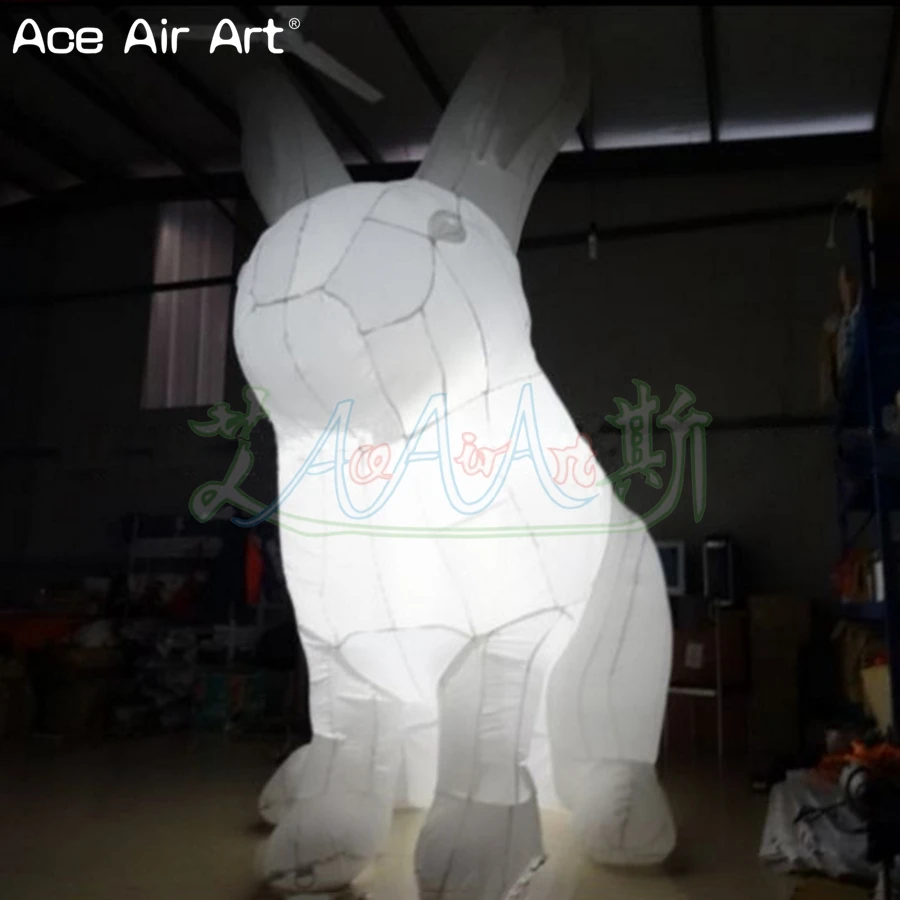 2022 Inexpensive Inflatable Giant Easter Bunny Model With Lights,  For Easter Outdoor Big Event Square Lawn Display Props