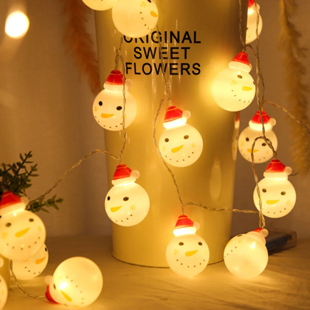 

LED String Lights Christmas Decoration Snowman Ball Shaped Garland Fairy Lighting Strings for Christmas Tree New Year Home Decor