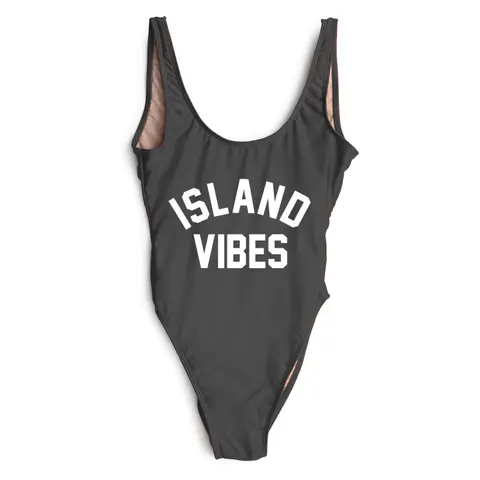 Sexy Brief Print Eiland Vibes Badpak Vrouwen Badmode Zomer Een Stuk Badpak Higt Cut Bodysuit Femme Monokini Beachwear