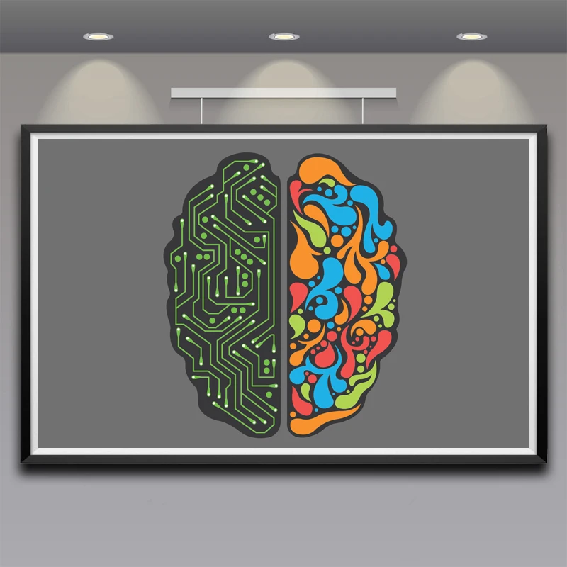 

Brain Technology Artwork Abstract Painting Posters and Prints Living Room Wall Art Canvas Modern Home Decoration Pictures