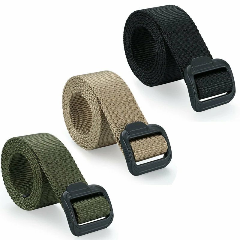 

Men Belt Belts Adjustable Tactical Belt Waist With For Plastic Buckle Outdoor Travel Combat Canvas Waistband