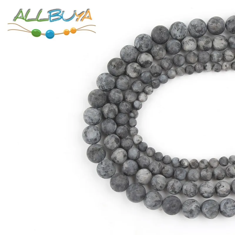 4 6 8 10mm Natural Stone Beads Black Matte Minerals Labradorite Beads for Jewelry Making DIY Bracelet accessories Beads 15 inch