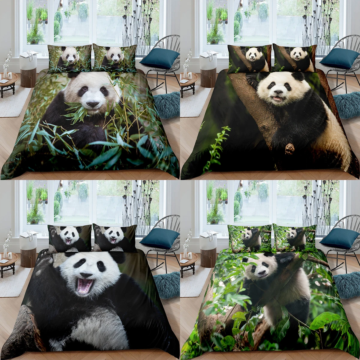 

Home Textiles Luxury 3D Panda Duvet Cover Set and Pillowcase Kids Bedding Set AU/EU/UK/US Queen and King Size Bedding