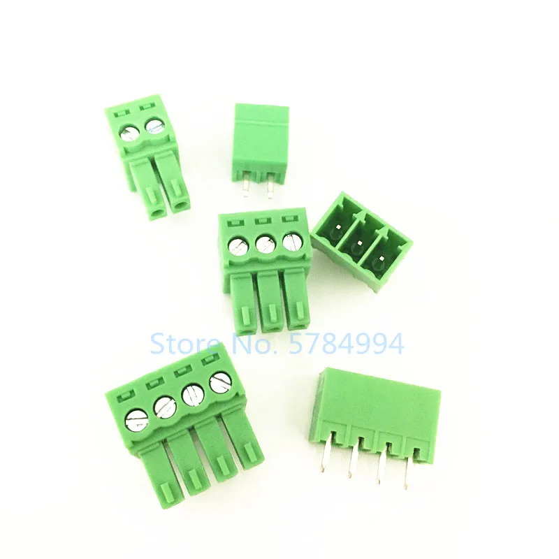 100PCS KF2EDG3.5 2P/3P/4PIN Straight Needle Type 300V15A KF2EDGK+KF2EDGV 3.5mm Pitch Connector Pcb Screw Terminal Block