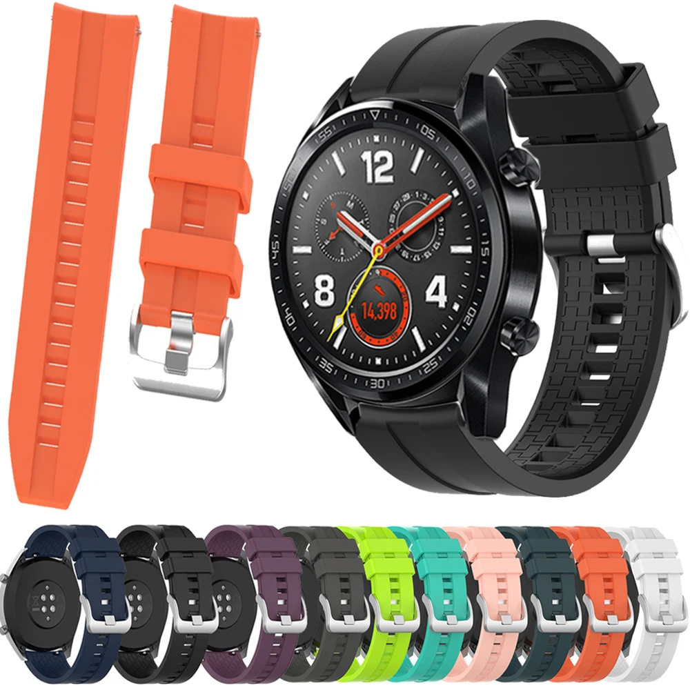 22mm Silicone Strap for HUAWEI WATCH GT 2/GT Active/HONOR Magic Band Smart Watch Bracelet Wristband Sport Replacement Correa