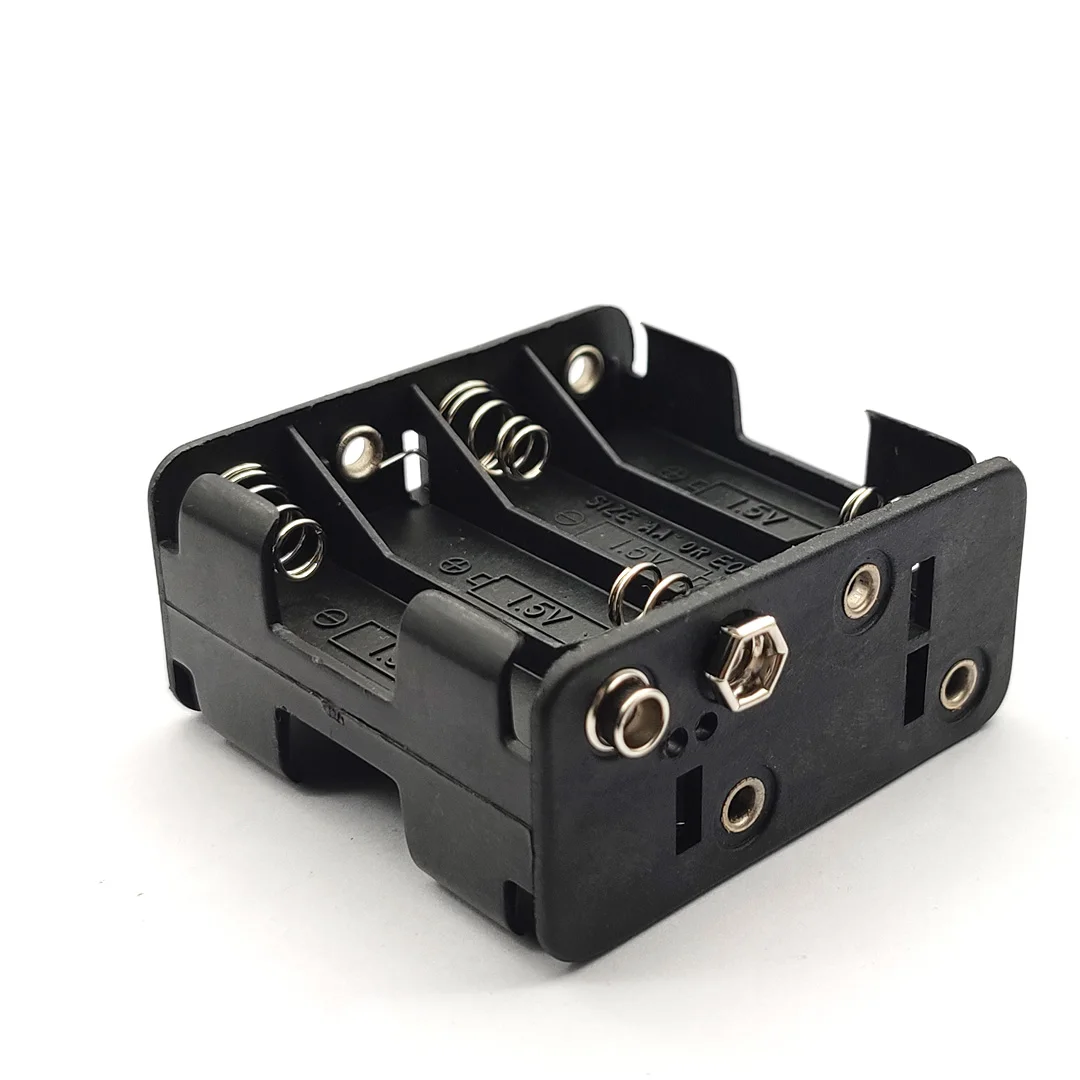 8xAA 12V Battery Clip Slot Storage Holder Box Case 8 AA Batteries Stack With 9V Snap Connector