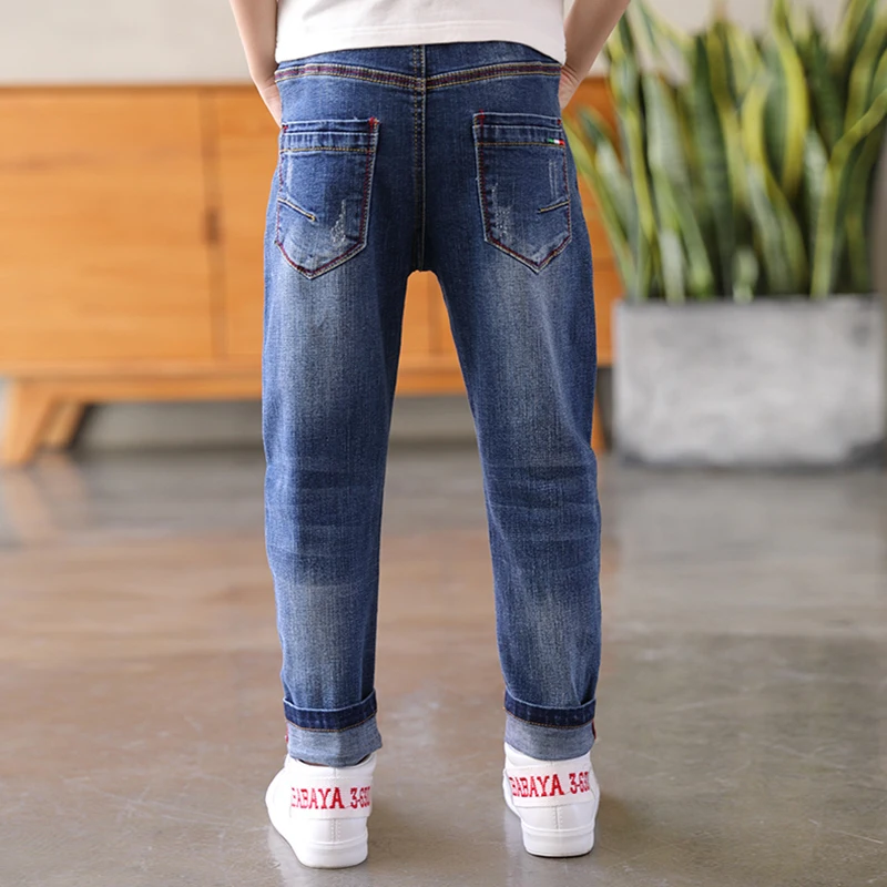 IENENS Kids Boys Jeans Classic Pants Denim Clothing Children Fashion Boy Casual Bowboy Long Trousers 5-13Y