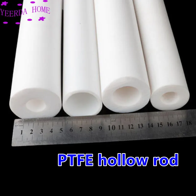 White polytetrafluoroethylene hollow rod environment-friendly non-toxic DIY PTFE sleeve Length 25/50cm PTFE bar