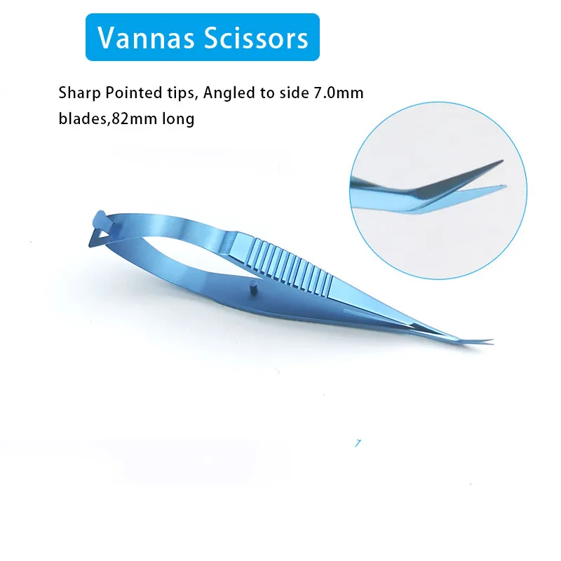 Ophthalmic Angled Vannas Scissor Veterinary Ophthalmic Eye Instrument