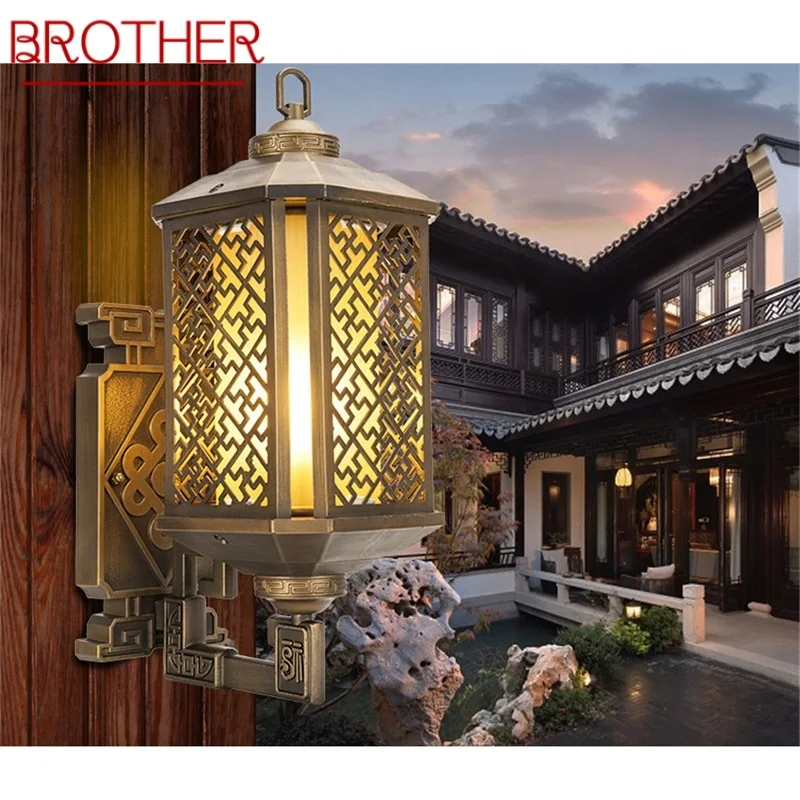 

BROTHER Classical Outdoor Wall Lights Retro Bronze LED Sconces Lamp Waterproof IP65 Decorative For Home Porch Villa