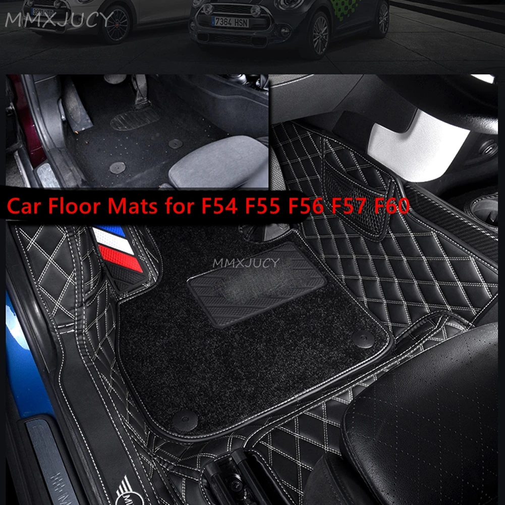 Car Floor Mats Double Layer Front Rear Liner Threshold Covered for Mini Cooper Clubman Countryman F57 F60 Accessories