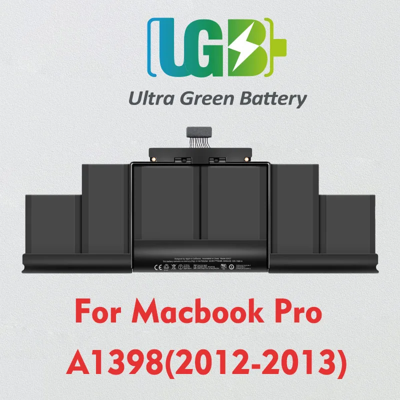 UGB New A1398 Battery For Apple MacBook Pro 15 inch Retina A1398 (Mid 2012 Early 2013) A1417