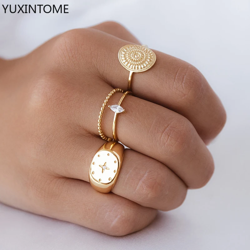 Fashion Punk Minimalist Thin Rings for Women Bohemia Vintage Metal Knuckle Finger Rings Beads Stackable Ring Fashion Jewelry