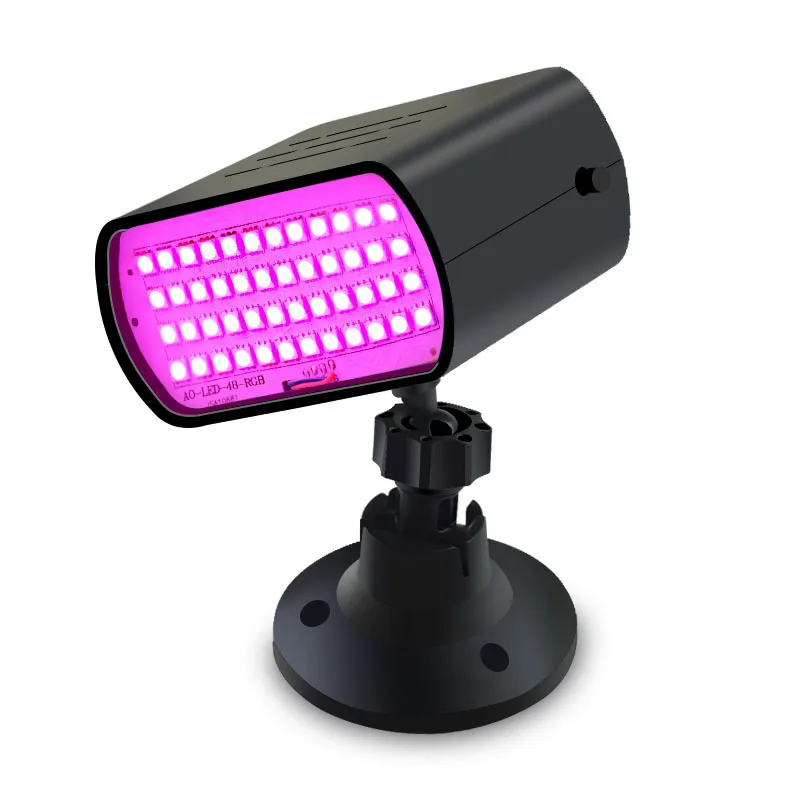 

RGB LED Stage Light 48 LED RGB Strobe Light Automatic/Sound Active Mini Stroboscope Disco Stage Light Projector Laser