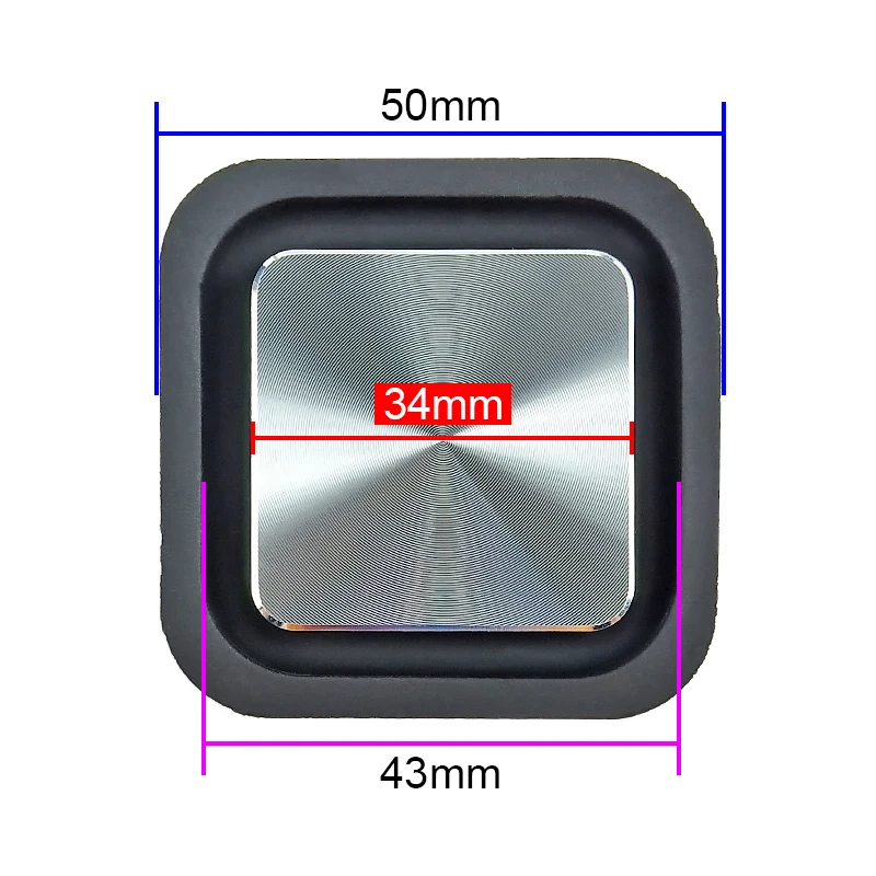 GHXAMP 50 مللي متر * 50 مللي متر المتكلم مربع باس الاهتزاز الحجاب الحاجز السلبي المبرد لوحة معدنية القرص الحرفية سبيكة نحى منخفضة التردد 2 قطعة