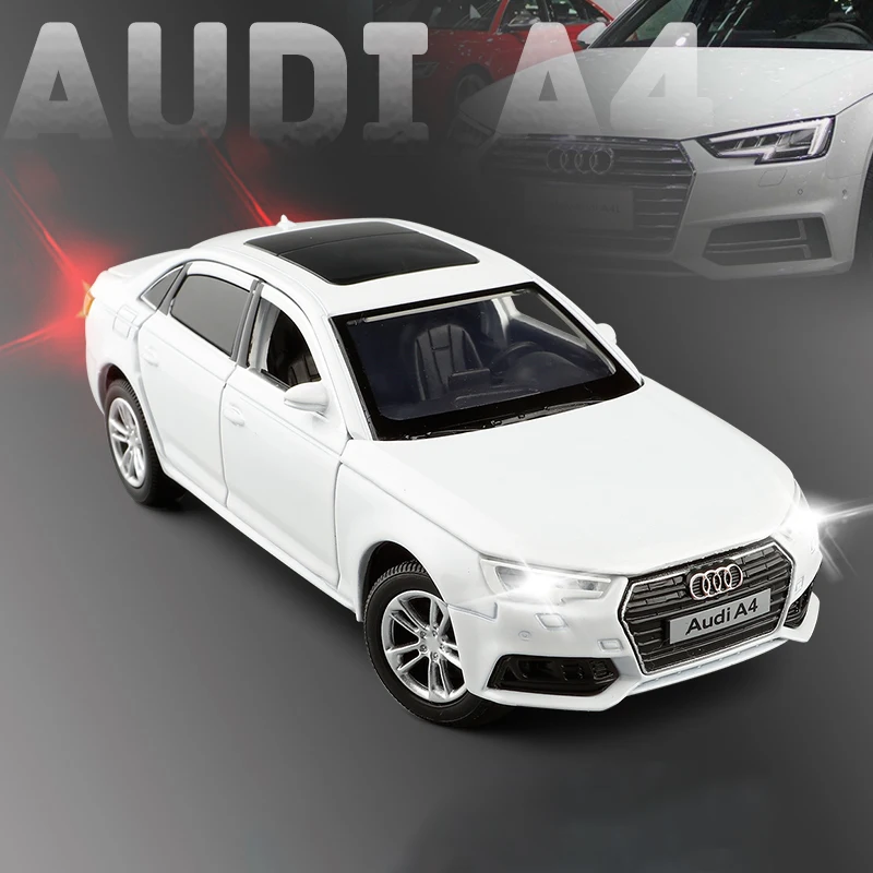 1:32 AUDI A4 Simulation Car Model Diecast Toy Car 6Doors-Opened Sounds&Lights Hobbies For Collection Children‘s Birthday Gifts