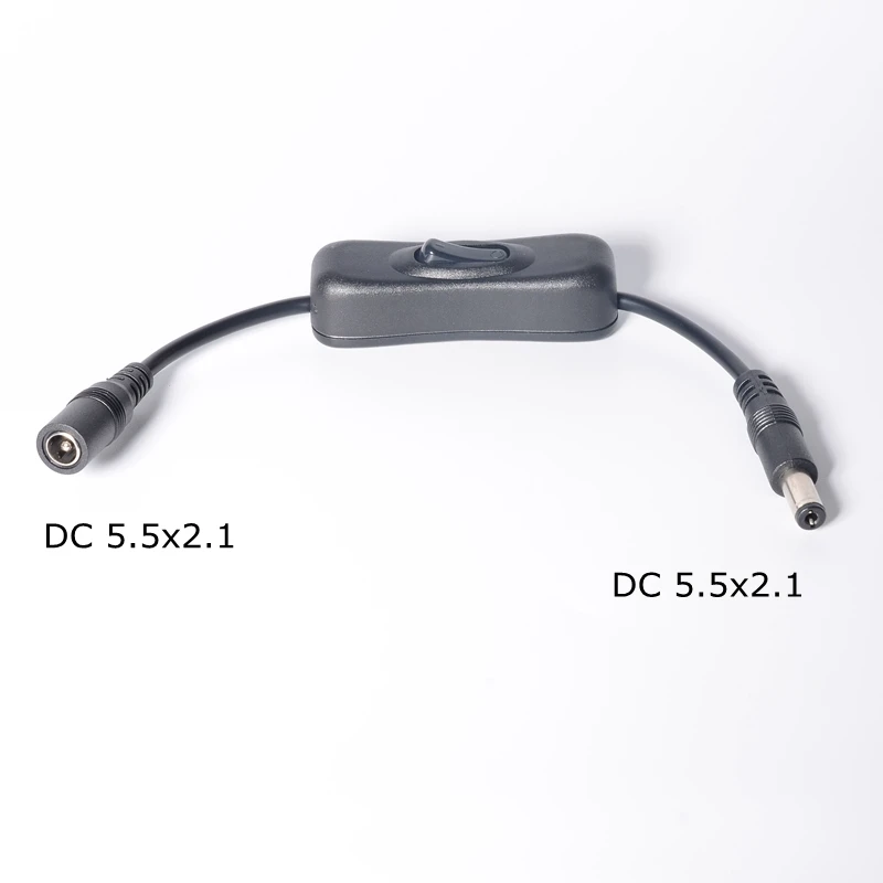 Inline Switch On Off with Female Male Power Cable 5.5x2.5mm 5.5x2.1mm DC Connector Jack Wire Switch 5V 12V 24V for CCTV LED