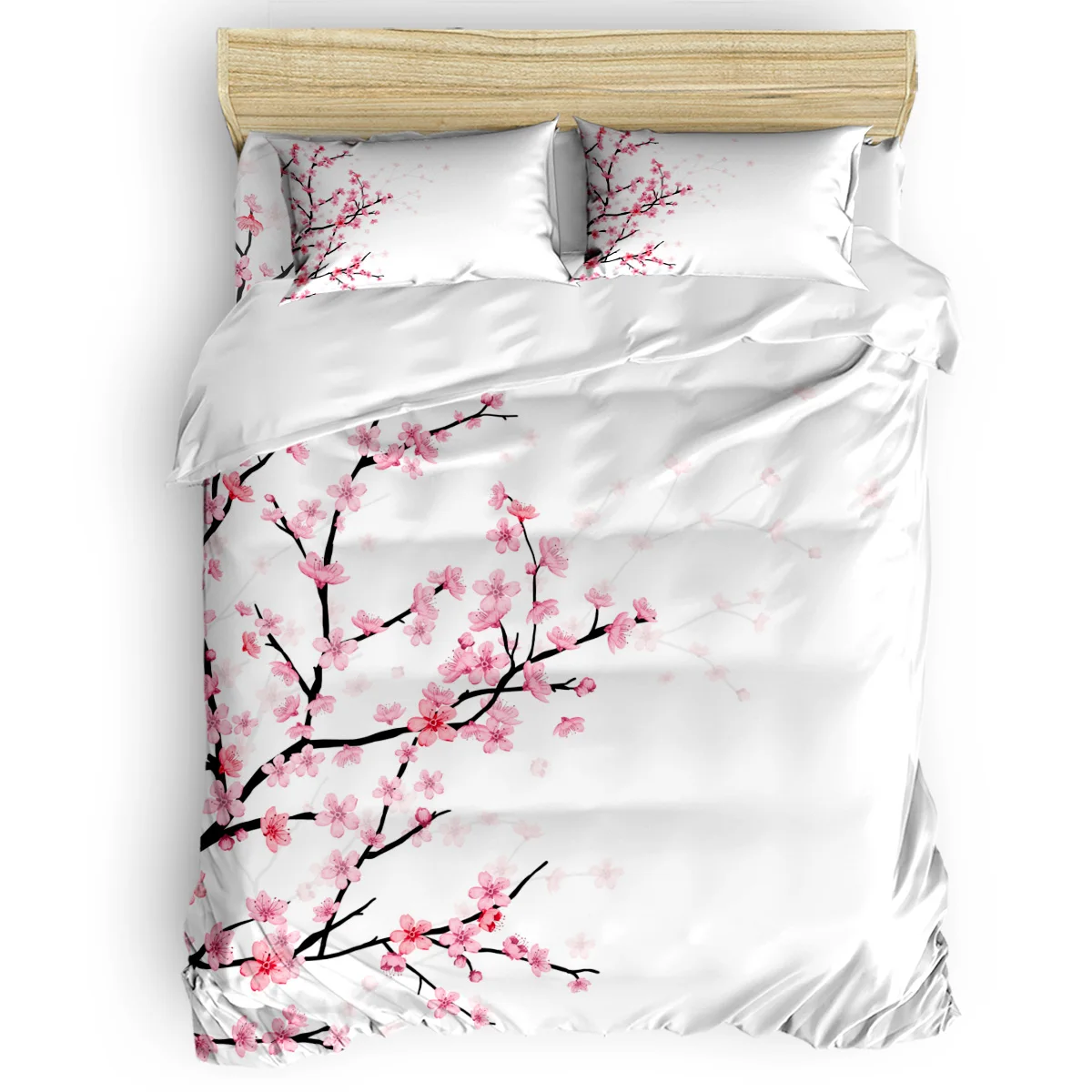 Spring Cherry Blossom Duvet Cover Set 2/3/4pcs Bedding Set with Pillowcase Bed Set Home Textiles Comforter Sets