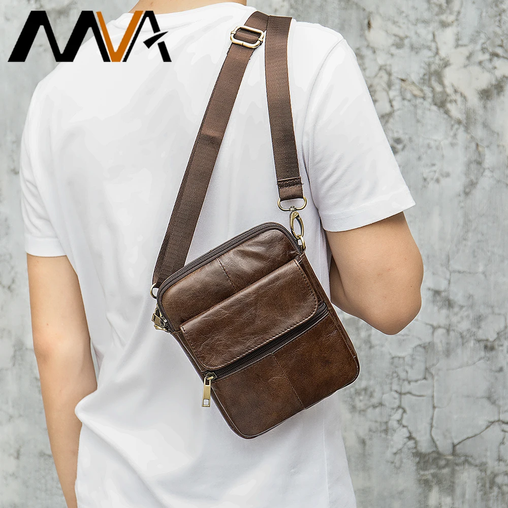 

MVA Male Bag Messenger Bag Men Leather Casual Men Shoulder Bag Genuine Leather Vintage Crossbody Bags Tote Handbag Man Flap 7350