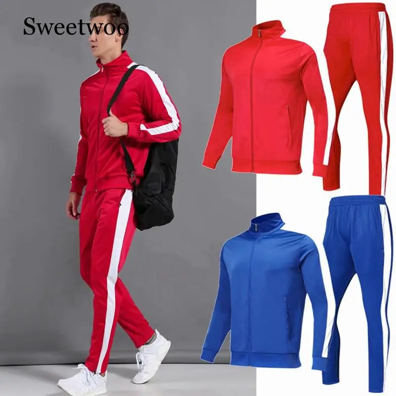 

Running sportswear 2020 New Men children Football jogging Sports clothing Tracksuit blank soccer jerseys set workout Clothes Set