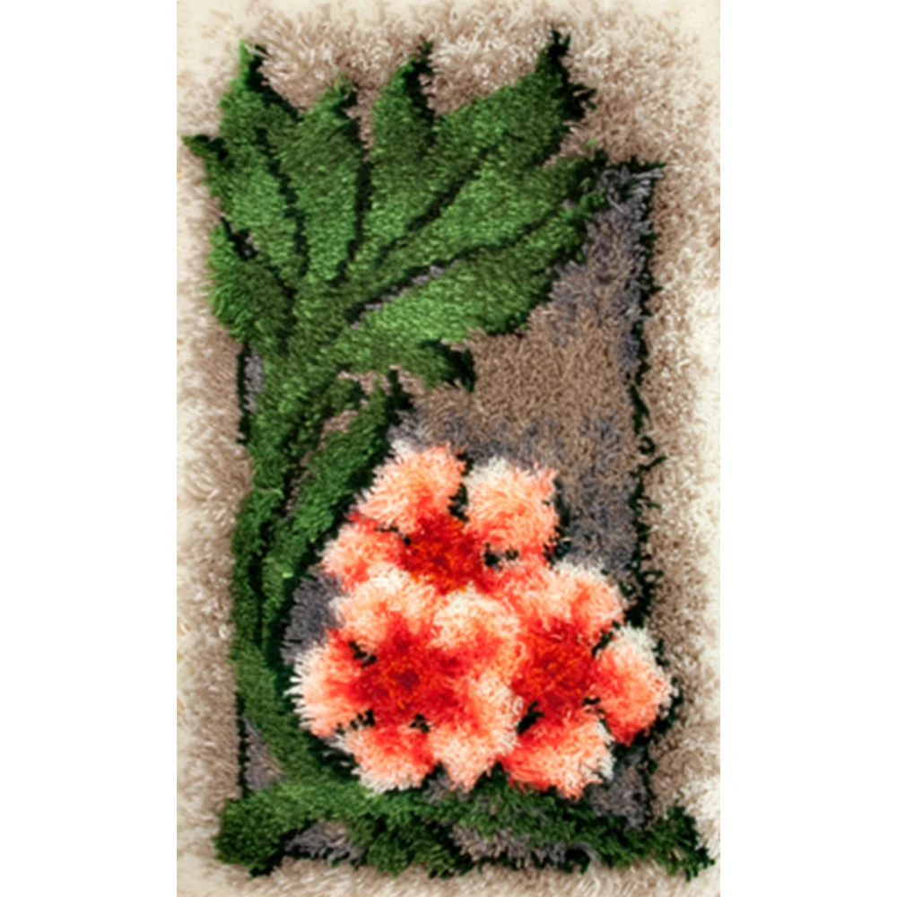 Latch hook rug kits with printed Pattern for adults Flower Tapestry Cross stitch embroidery on printed canvas Home decoration