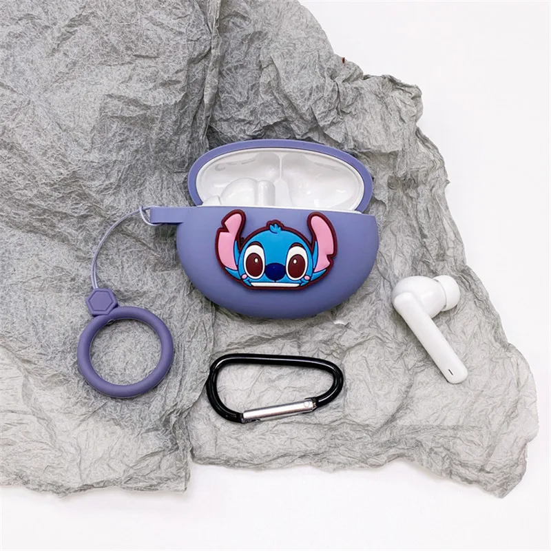 الكرتون ديزني سماعة سيليكون غطاء القضية لهواوي Freebuds 4i سماعة حامي شل اكسسوارات ل Freebuds 4i مع هوك