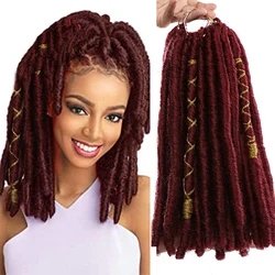 Rastas sintéticas de ganchillo para mujer, extensiones de cabello trenzado con línea dorada, trenzas decorativas negras, 12 pulgadas