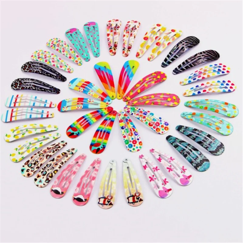 Girls Hair Accessories High-quality 10/20/30Pcs/Lot Printing Flower BB Hair Clip Paint Dripping Hairpins Colorful Kids Headdress