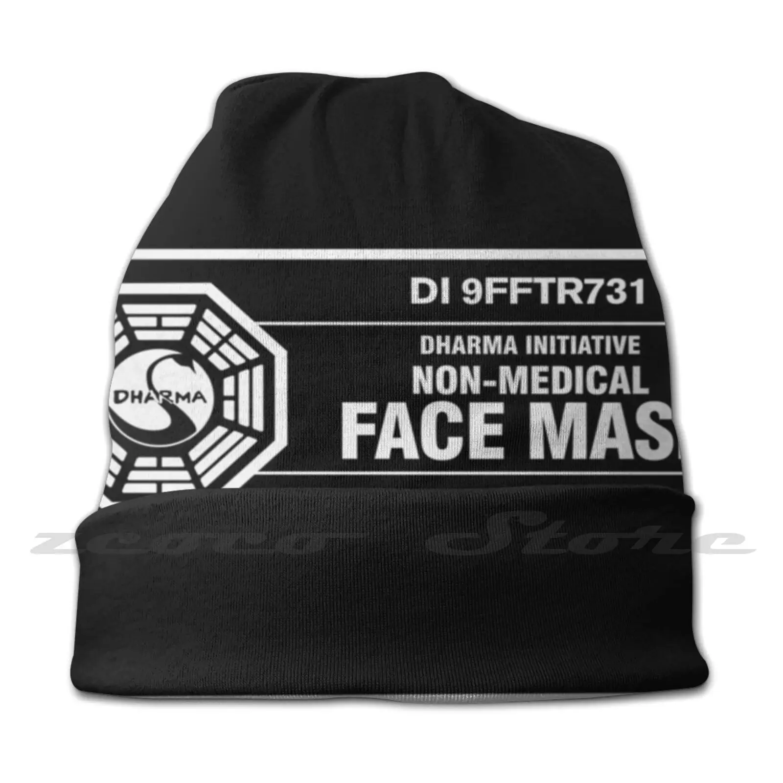 Dharma Initiative Face Mask ( White ) Personalized Pattern Knit Hats Plus Size Elastic Soft Cap Lost Dharma Initiative Di